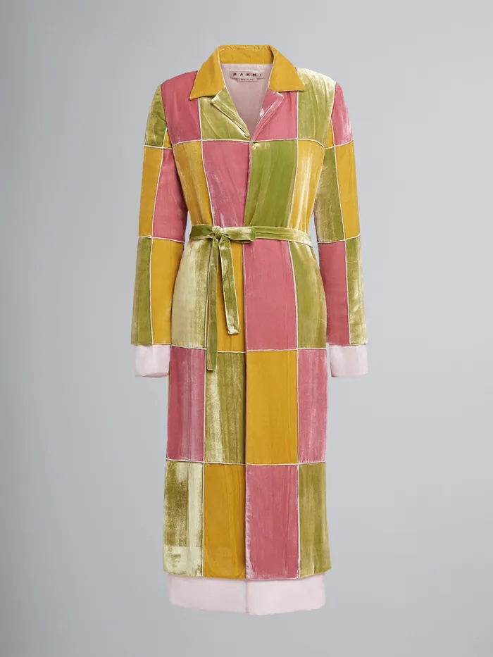 Marni Fluid Velvet Coat Peony Womens Coats and Jackets