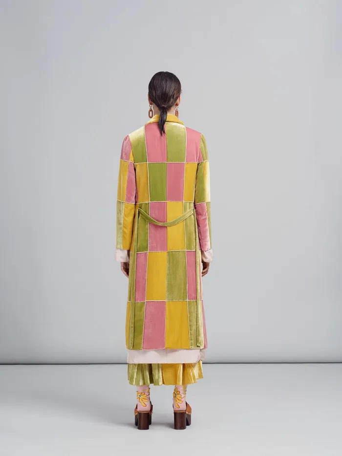 Marni Fluid Velvet Coat Peony Womens Coats and Jackets Marni Fluid Velvet Coat Peony Womens Coats and Jackets