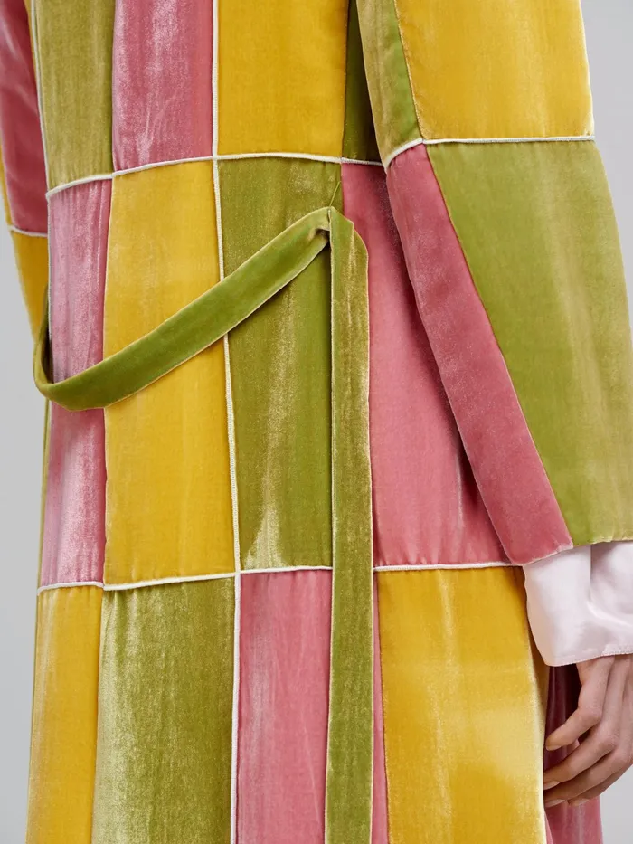 Marni Fluid Velvet Coat Peony Womens Coats and Jackets Marni Fluid Velvet Coat Peony Womens Coats and Jackets