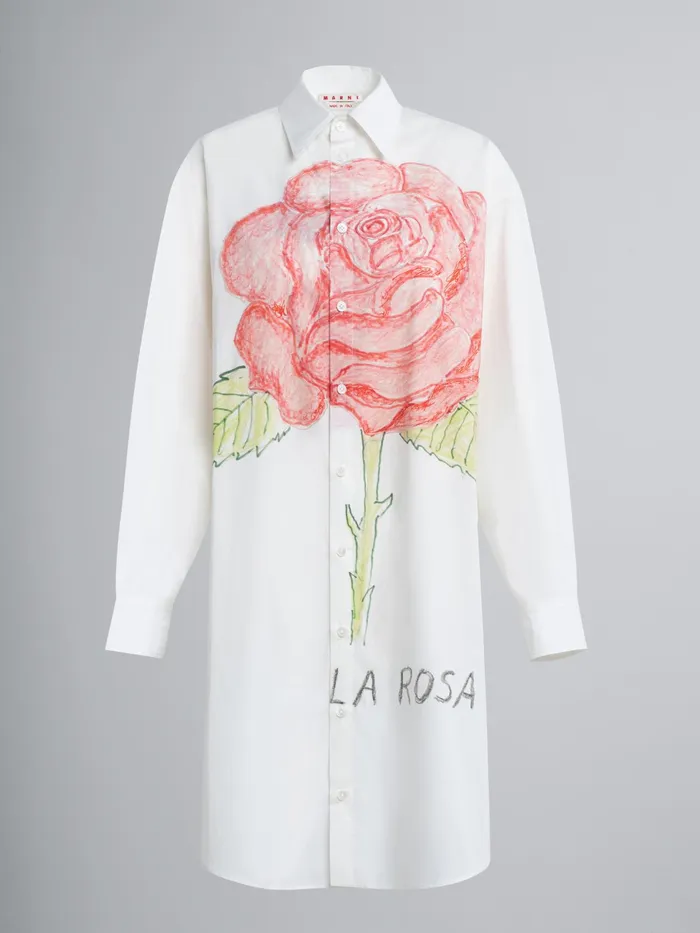 Marni La Rosa Print Poplin Dress Lily White Womens Dresses