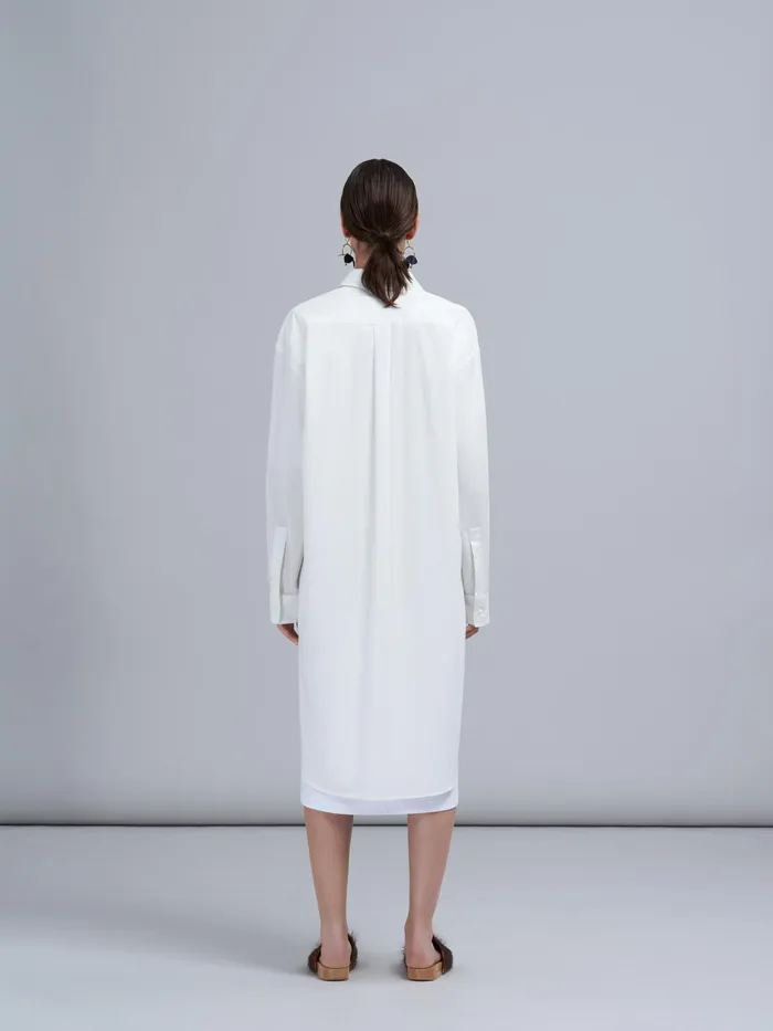 Marni La Rosa Print Poplin Dress Lily White Womens Dresses Marni La Rosa Print Poplin Dress Lily White Womens Dresses