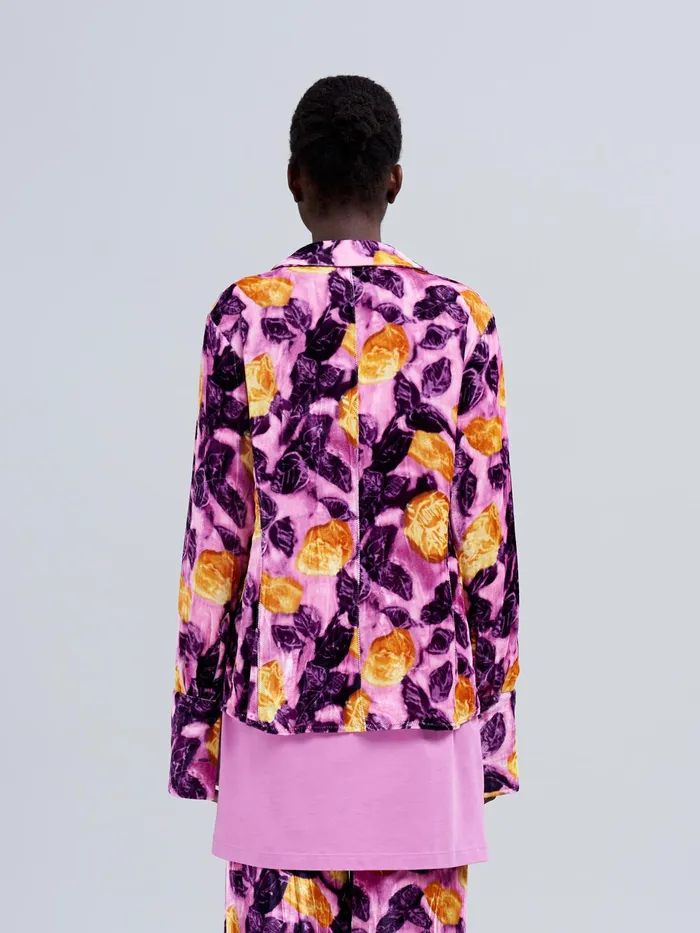 Marni Morning Blossom Print Velvet Shirt Crocus Womens Tops and Shirts Marni Morning Blossom Print Velvet Shirt Crocus Womens Tops and Shirts
