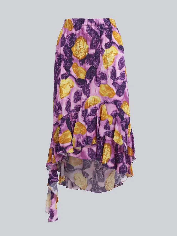 Marni Morning Blossom Print Viscose Sabl Skirt Crocus Womens Skirts