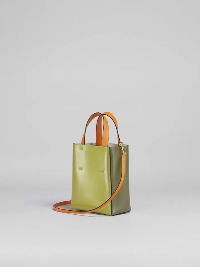 Marni Museo Mini Bag In Green Leather Olive Womens Shopping Bags Marni Museo Mini Bag In Green Leather Olive Womens Shopping Bags