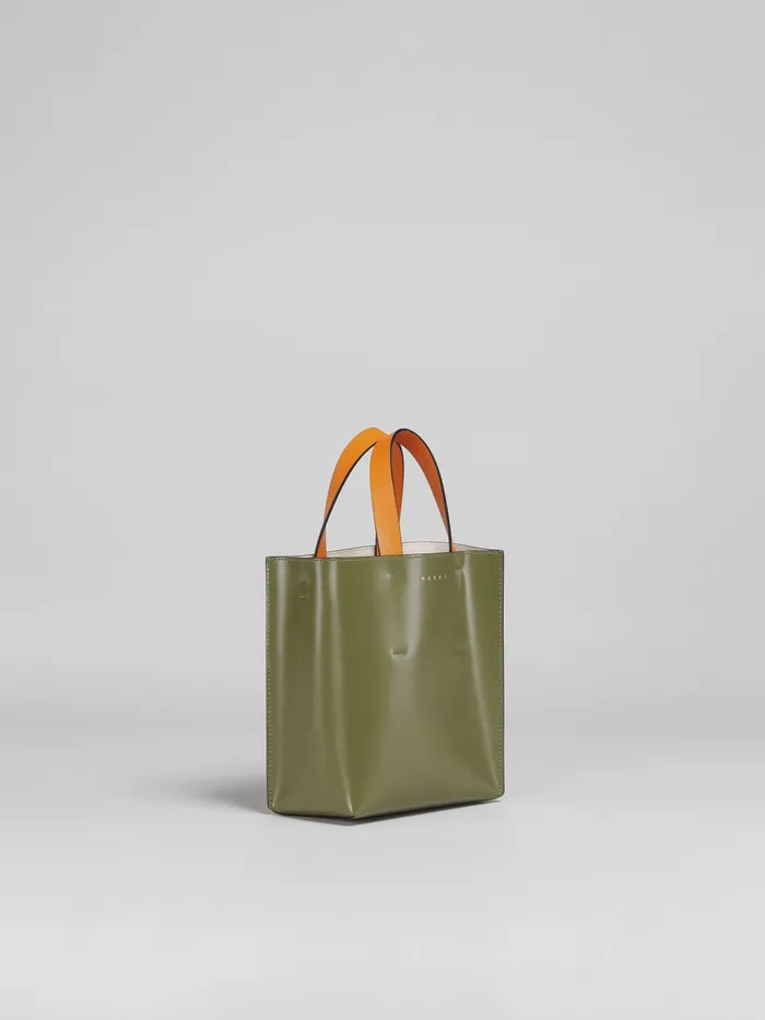 Marni Museo Mini Bag In Green Leather Olive Womens Shopping Bags Marni Museo Mini Bag In Green Leather Olive Womens Shopping Bags