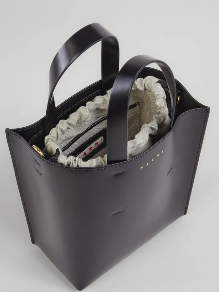 Marni Museo Mini Bag In Leather Black Womens Shopping Bags Marni Museo Mini Bag In Leather Black Womens Shopping Bags