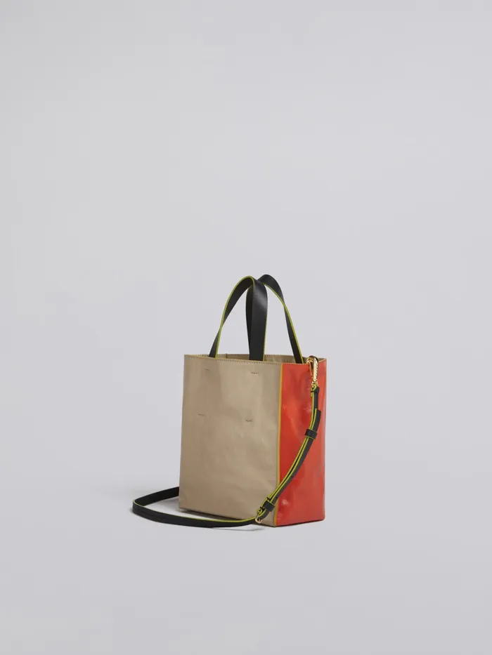 Marni Museo Soft Mini Bag In Beige And Orange Leather Tulip Womens Shopping Bags Marni Museo Soft Mini Bag In Beige And Orange Leather Tulip Womens Shopping Bags