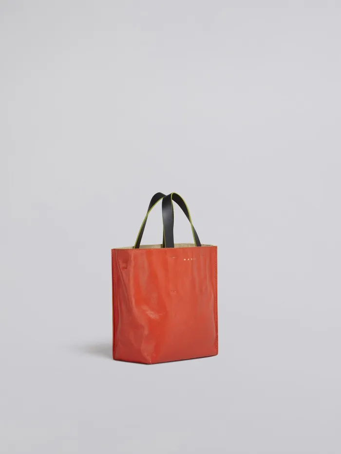 Marni Museo Soft Mini Bag In Beige And Orange Leather Tulip Womens Shopping Bags Marni Museo Soft Mini Bag In Beige And Orange Leather Tulip Womens Shopping Bags