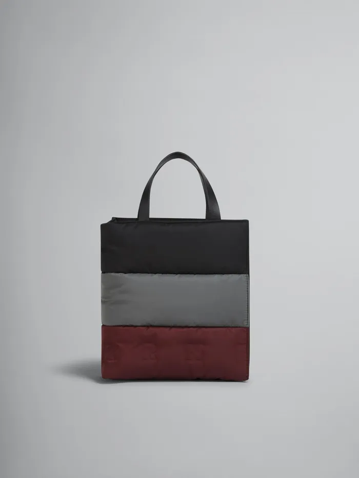 Marni Museo Soft Small Bag In Tricoloured Nylon Black Womens Shopping Bags