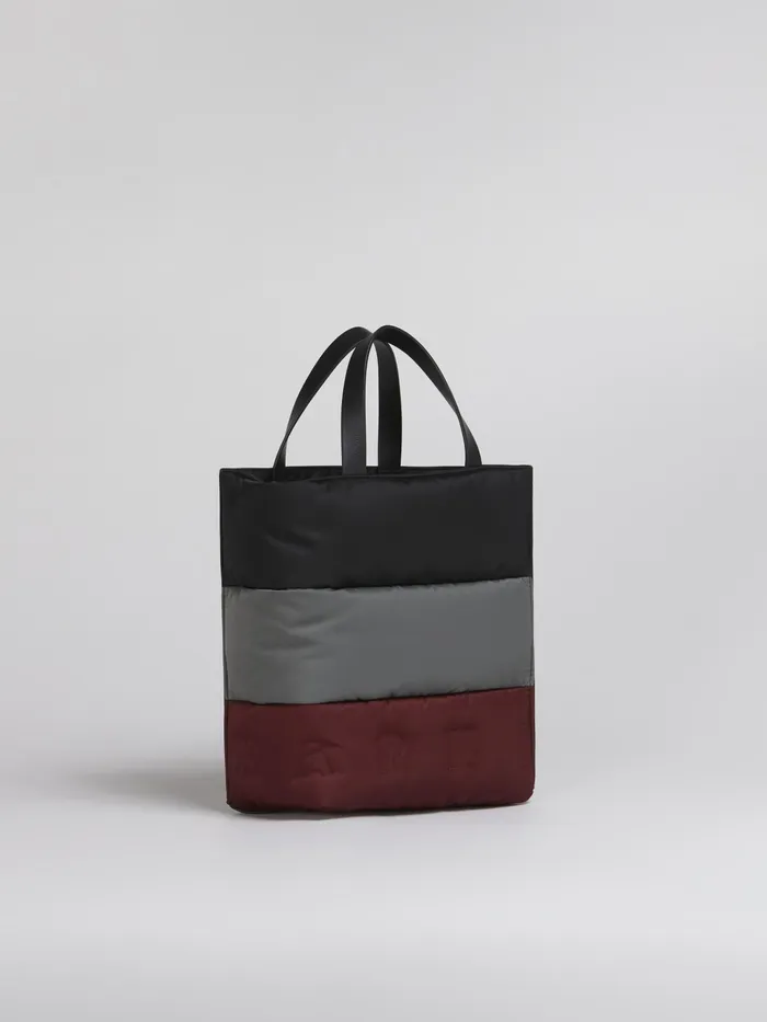 Marni Museo Soft Small Bag In Tricoloured Nylon Black Womens Shopping Bags Marni Museo Soft Small Bag In Tricoloured Nylon Black Womens Shopping Bags