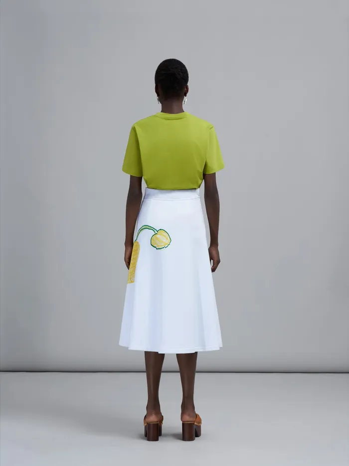 Marni Orchids Print Cotton Sweatshirt Skirt Lily White Womens Skirts Marni Orchids Print Cotton Sweatshirt Skirt Lily White Womens Skirts