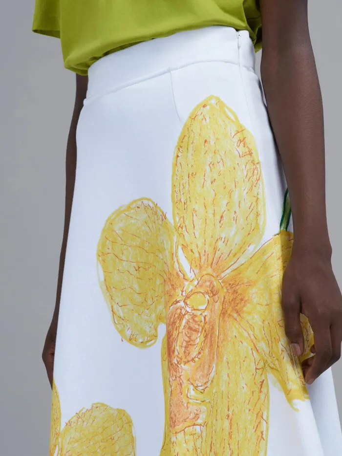 Marni Orchids Print Cotton Sweatshirt Skirt Lily White Womens Skirts Marni Orchids Print Cotton Sweatshirt Skirt Lily White Womens Skirts