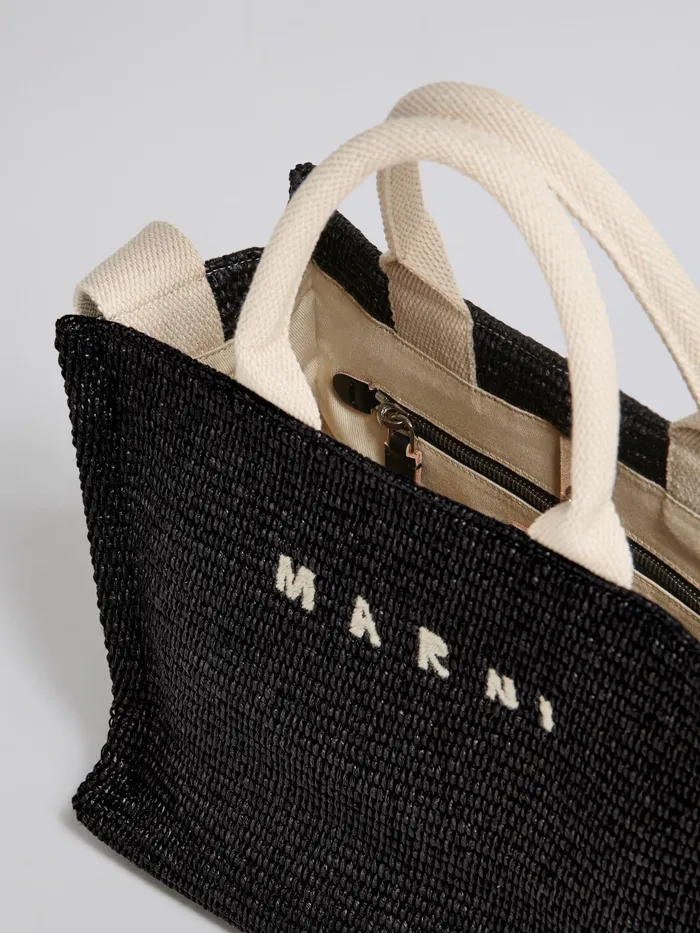Marni Small Raffia Tote Bag Black Womens Shopping Bags Marni Small Raffia Tote Bag Black Womens Shopping Bags