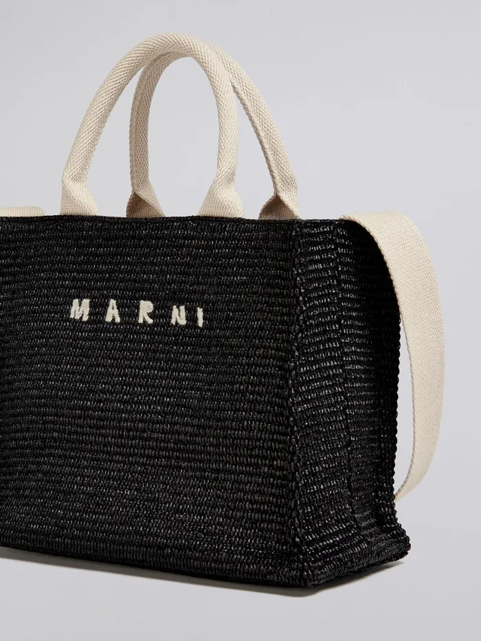 Marni Small Raffia Tote Bag Black Womens Shopping Bags Marni Small Raffia Tote Bag Black Womens Shopping Bags