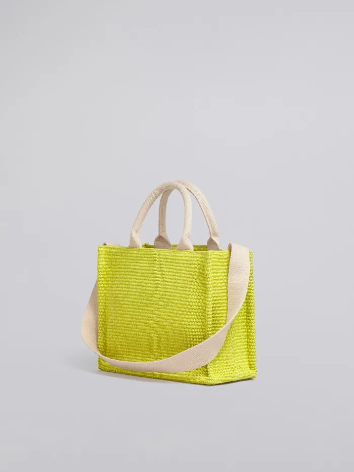 Marni Small Yellow Raffia Tote Bag Lime Womens Shopping Bags Marni Small Yellow Raffia Tote Bag Lime Womens Shopping Bags