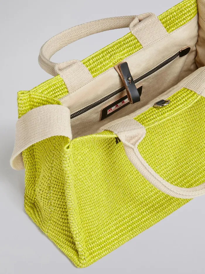 Marni Small Yellow Raffia Tote Bag Lime Womens Shopping Bags Marni Small Yellow Raffia Tote Bag Lime Womens Shopping Bags