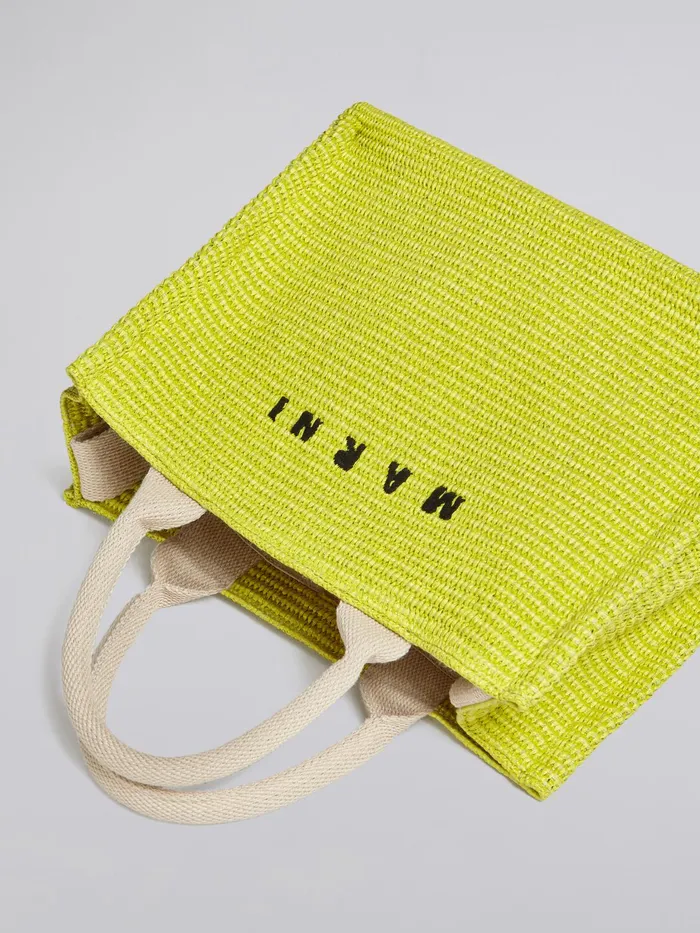 Marni Small Yellow Raffia Tote Bag Lime Womens Shopping Bags Marni Small Yellow Raffia Tote Bag Lime Womens Shopping Bags