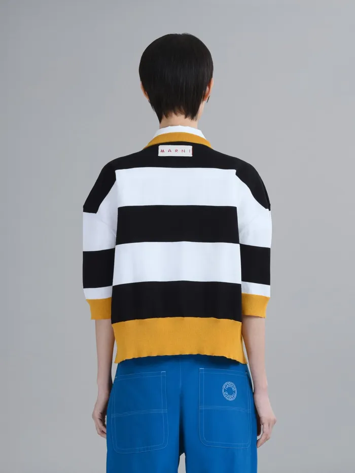 Marni Striped Cotton Crewneck Sweater Black Womens Knitwear Marni Striped Cotton Crewneck Sweater Black Womens Knitwear