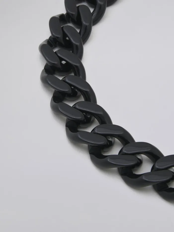 Marni Trapeze Necklace In Metal Resin And Black Enamel Coal Womens Necklaces