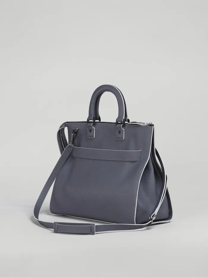 Marni Treasure Bag In Grey Leather Smoke Mens Shopping Bags Marni Treasure Bag In Grey Leather Smoke Mens Shopping Bags