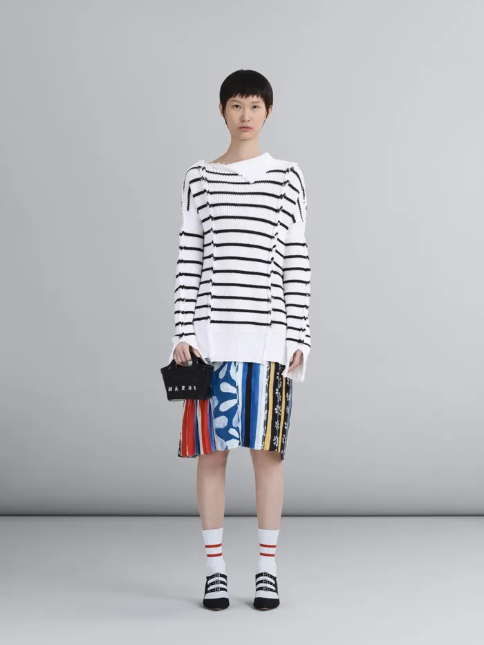 Marni Tropicalia Micro Bag In Leather And Raffia Black Womens Handbags Marni Tropicalia Micro Bag In Leather And Raffia Black Womens Handbags