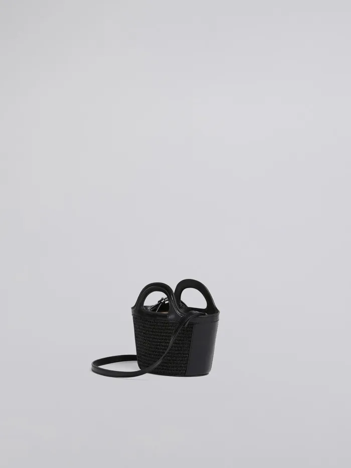 Marni Tropicalia Micro Bag In Leather And Raffia Black Womens Handbags Marni Tropicalia Micro Bag In Leather And Raffia Black Womens Handbags