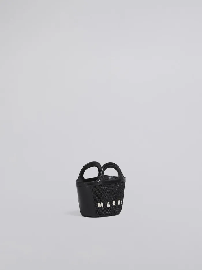 Marni Tropicalia Micro Bag In Leather And Raffia Black Womens Handbags Marni Tropicalia Micro Bag In Leather And Raffia Black Womens Handbags