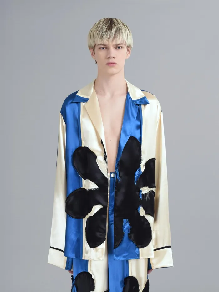 Marni Viscose Satin Shirt Ivory Mens Shirts Marni Viscose Satin Shirt Ivory Mens Shirts