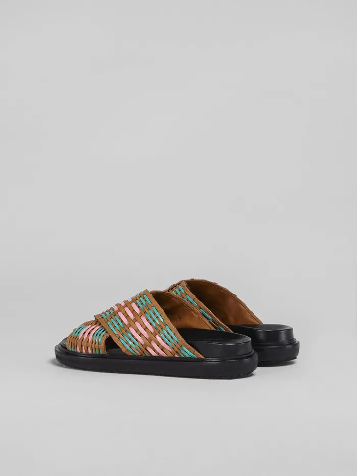 Marni Woven Leather Fussbett Pink Womens Sandals and Wedges Marni Woven Leather Fussbett Pink Womens Sandals and Wedges