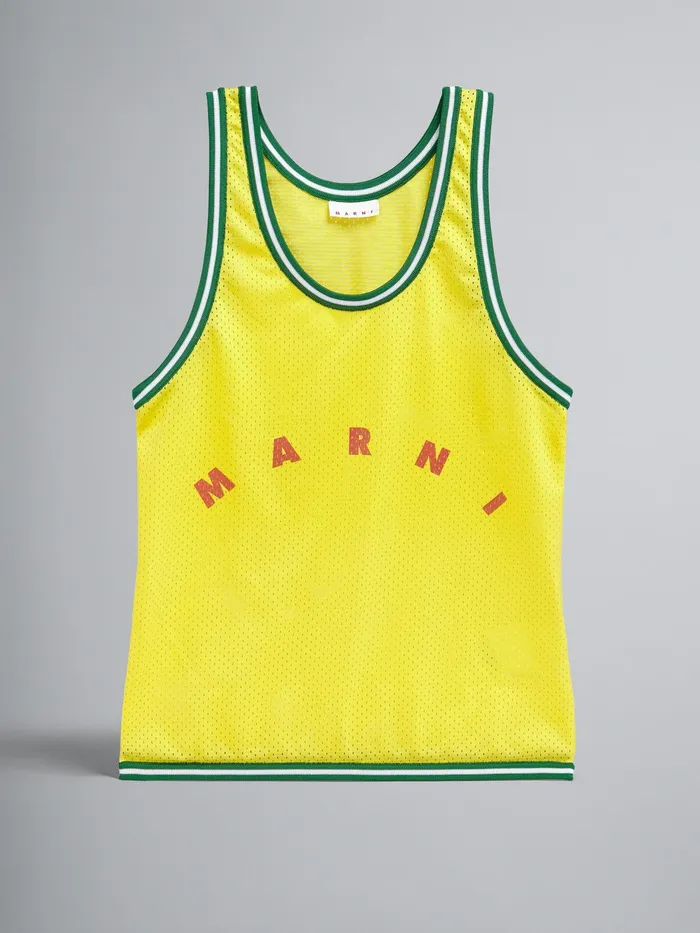 Marni Yellow Basket Tank Top Shopping Bag In Tech Fabric Sun Mens Shoulder Bags