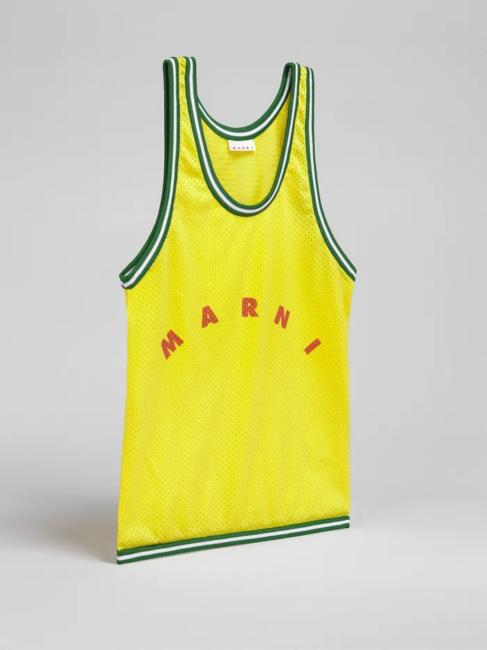 Marni Yellow Basket Tank Top Shopping Bag In Tech Fabric Sun Mens Shoulder Bags Marni Yellow Basket Tank Top Shopping Bag In Tech Fabric Sun Mens Shoulder Bags