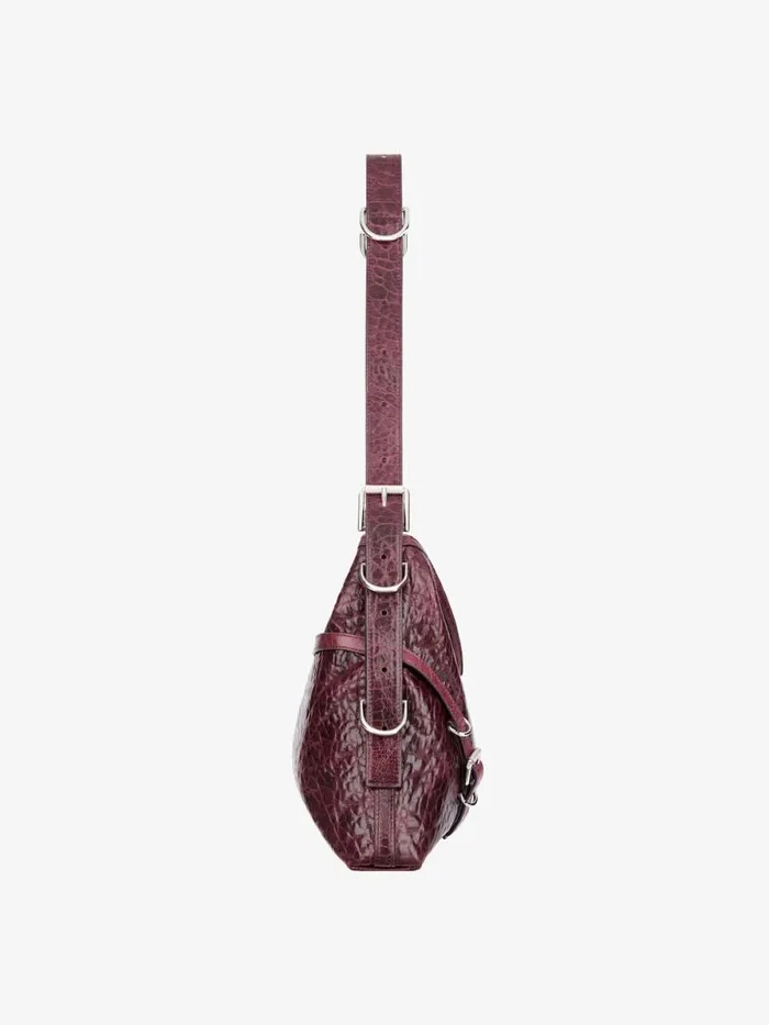 Medium Voyou Bag In Crackled Patent Leather Oxblood Red Women Givenchy Shoulder Bags