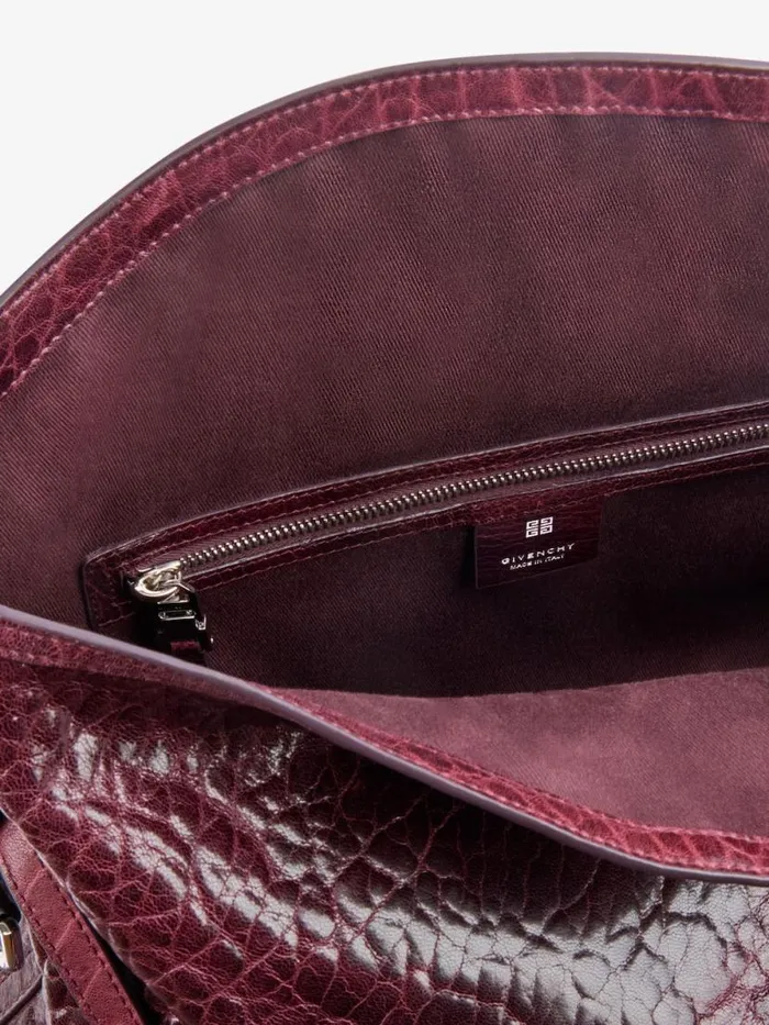 Medium Voyou Bag In Crackled Patent Leather Oxblood Red Women Givenchy Shoulder Bags