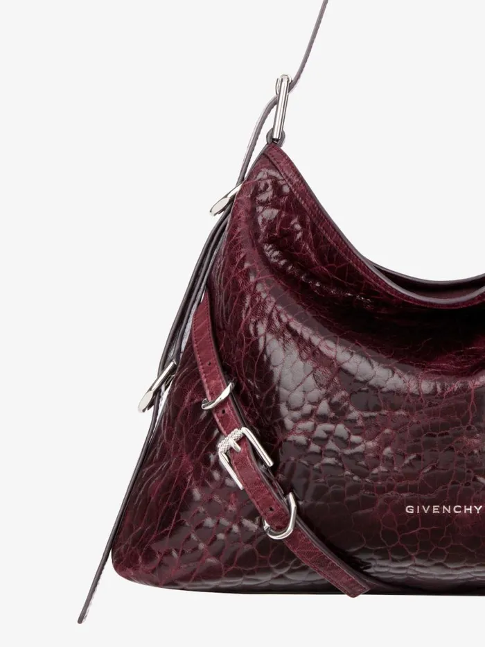 Medium Voyou Bag In Crackled Patent Leather Oxblood Red Women Givenchy Shoulder Bags