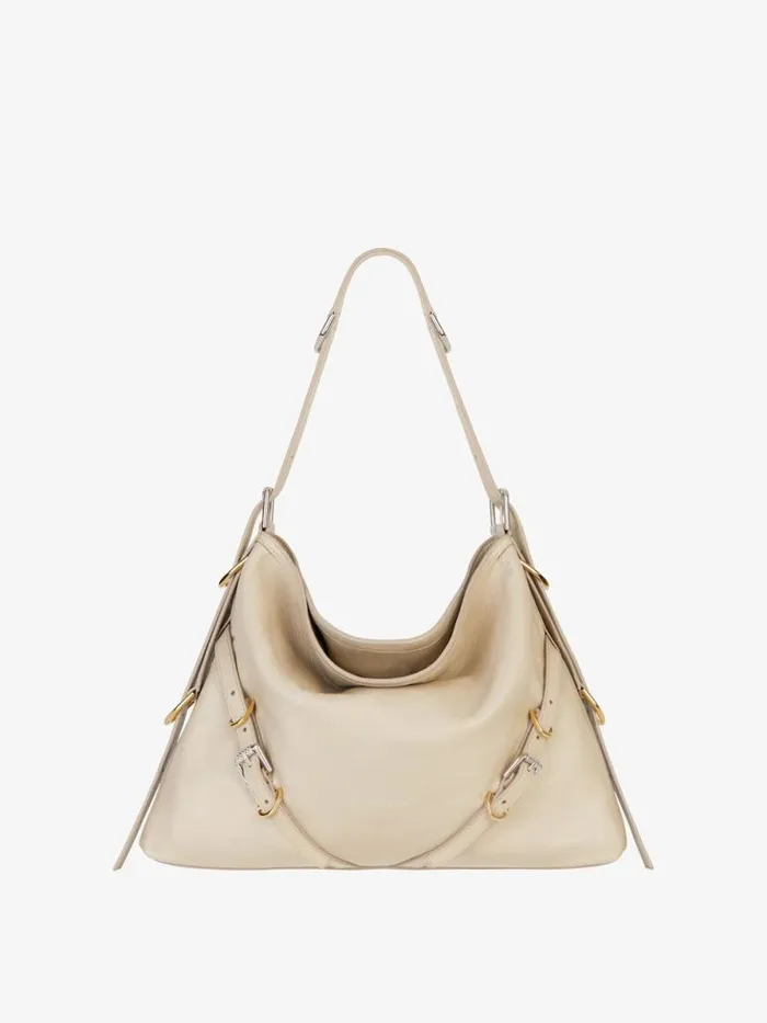 Medium Voyou Bag In Leather Natural Beige Women Givenchy Shoulder Bags