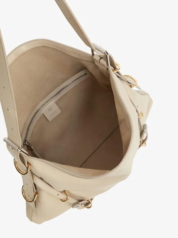 Medium Voyou Bag In Leather Natural Beige Women Givenchy Shoulder Bags