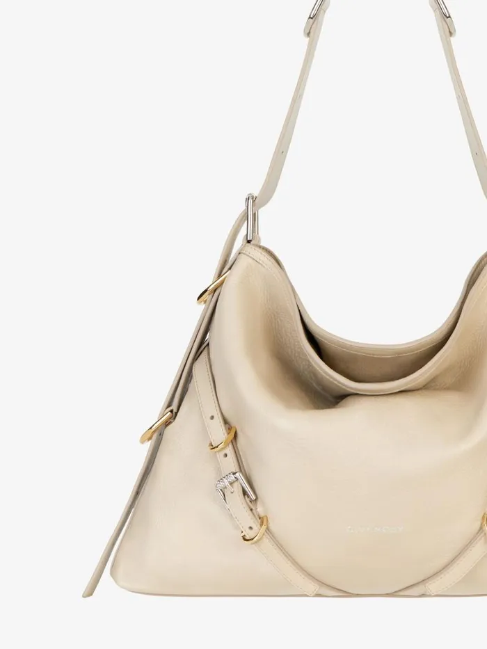 Medium Voyou Bag In Leather Natural Beige Women Givenchy Shoulder Bags