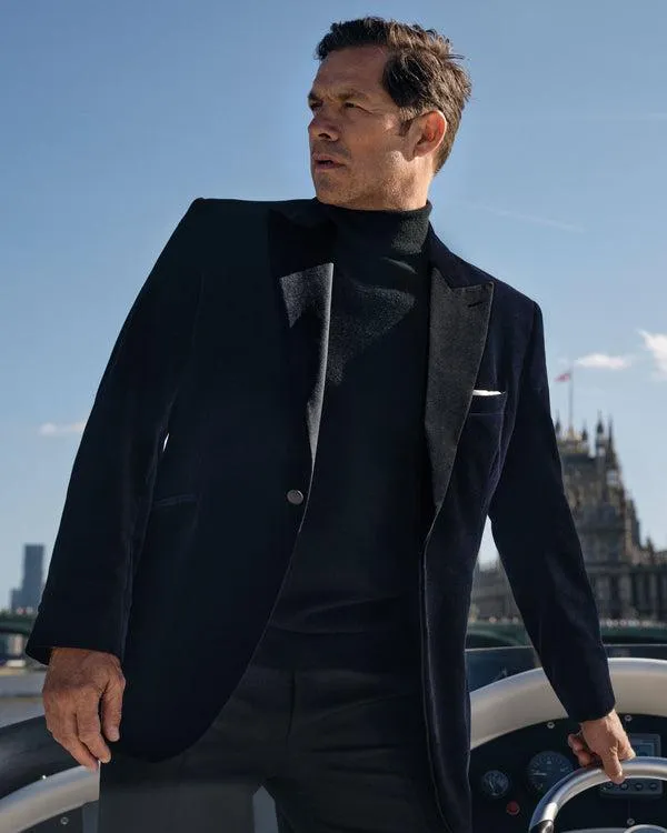 Men 007 Woven Dinner JacketIn Midnight Navy Blue Midnight Navy Blue NPeal Coats and Jackets