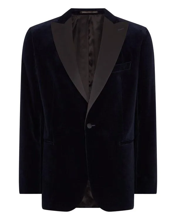 Men 007 Woven Dinner JacketIn Midnight Navy Blue Midnight Navy Blue NPeal Coats and Jackets