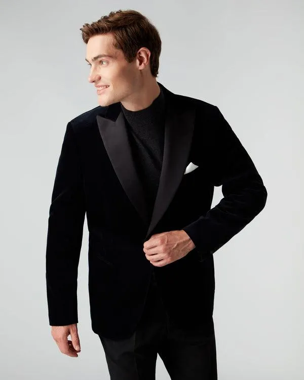 Men 007 Woven Dinner JacketIn Midnight Navy Blue Midnight Navy Blue NPeal Coats and Jackets