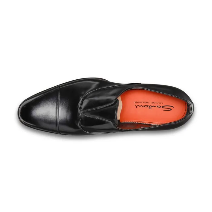 Men Black Leather LaceUp Shoe Santoni LaceUps