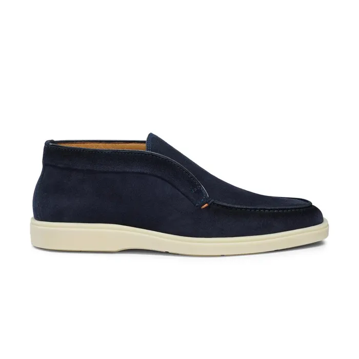 Men Blue Suede Desert Boot Santoni Boots