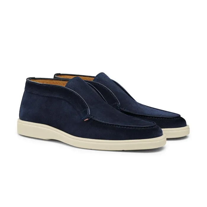 Men Blue Suede Desert Boot Santoni Boots