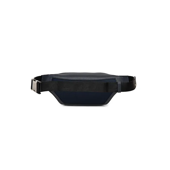 Men Blue Tumbled Leather Belt Bag Santoni Bags and Backpacks