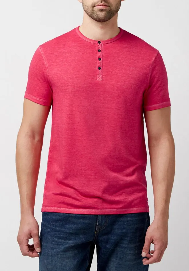Men Buttoned Henley Yellow Kasum TShirt Sunshine Buffalo David Bitton Tops and Tees Men Buttoned Henley Yellow Kasum TShirt Sunshine Buffalo David Bitton Tops and Tees