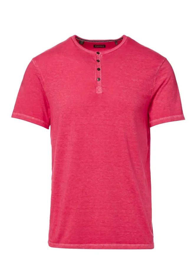 Men Buttoned Henley Yellow Kasum TShirt Sunshine Buffalo David Bitton Tops and Tees