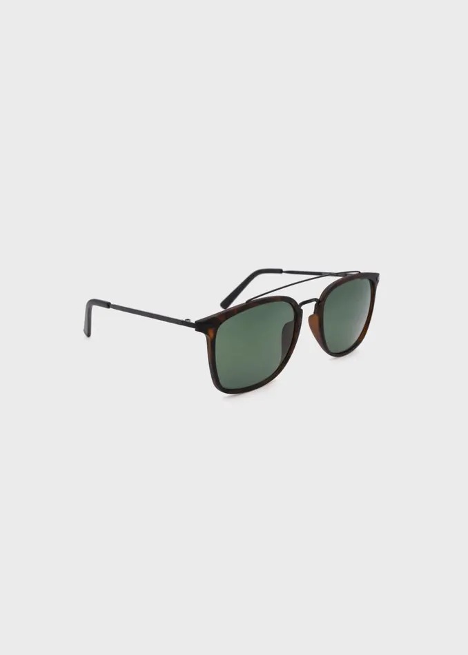 Men Classic Clubmaster Sunglasses Tortoise Buffalo David Bitton Sunglasses