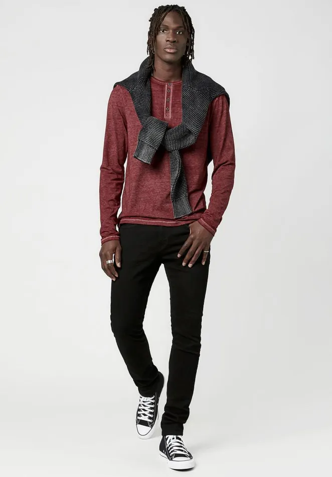 Men Faded Kaduk Henley Shirt Scotch Buffalo David Bitton Tops and Tees