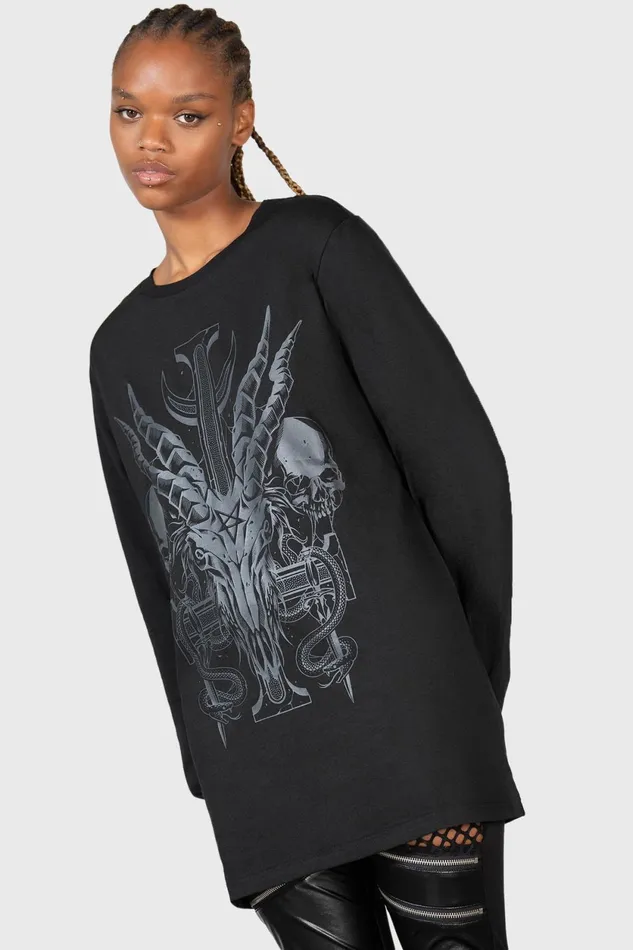 Men Graphic Tops Killstar Infernal Ashes Long Sleeve Top