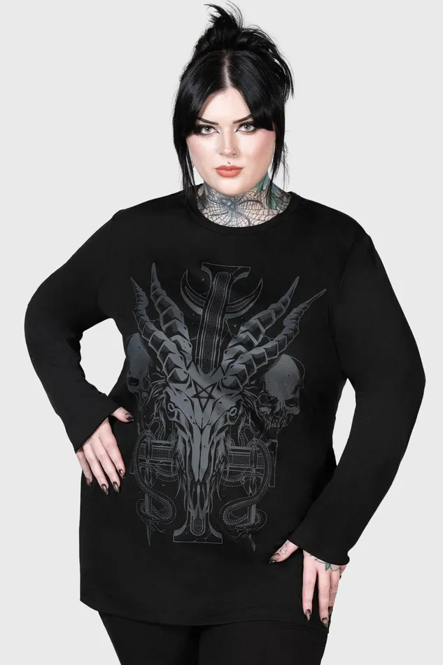 Men Graphic Tops Killstar Infernal Ashes Long Sleeve Top